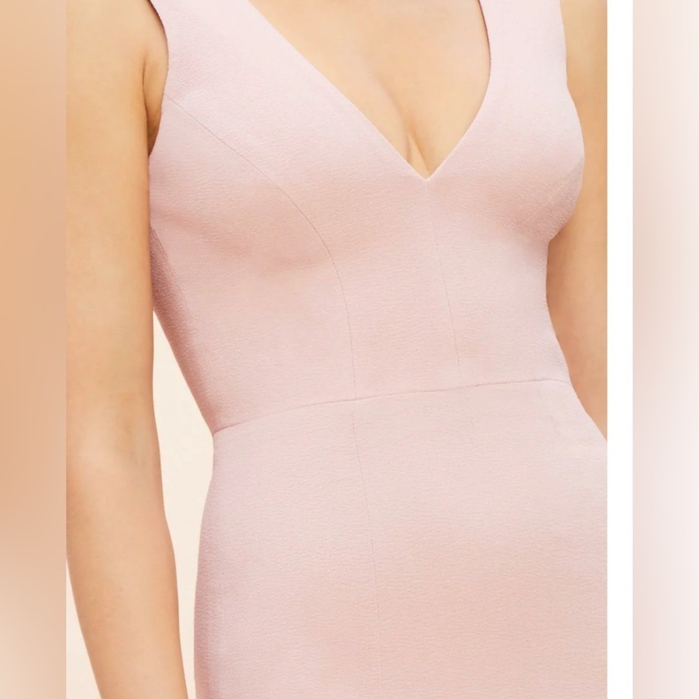 DRESS THE POPULATION BLUSH MAXI GOWN WITH SLIT LARGE NEW WITH TAGS - Picture 6 of 13